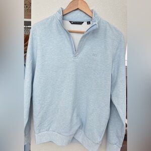 Travis Mathew Light Blue Quarter-Zip Pullover